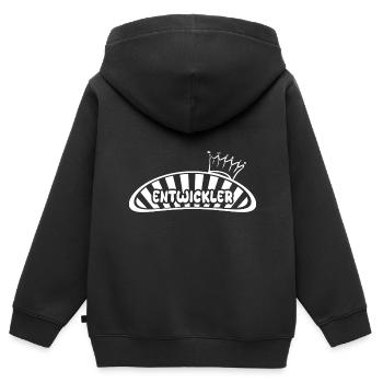 Profession Développeur - Sweat Premium à capuche zippé enfant bio - noir - Dos - AI Model Kid Male (0cm)