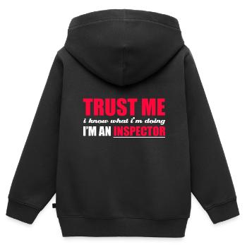 Sarcastique Croyez-moi, je sais ce que je fais, ic - Sweat Premium à capuche zippé enfant bio - noir - Dos - AI Model Kid Male (0cm)