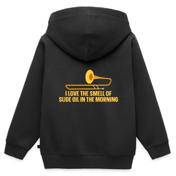 Trombone - Sweat Premium à capuche zippé enfant bio - noir - Dos - AI Model Kid Male (0cm)