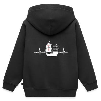 Christopher Columbus - Kinder Premium Organic Zip Hoodie - Schwarz - Hinten - AI Model Kid Male (0cm)
