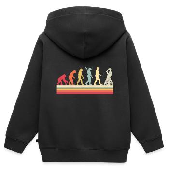 Évolution du Basketball en fauteuil roulant Weelchair - Sweat Premium à capuche zippé enfant bio - noir - Dos - AI Model Kid Male (0cm)