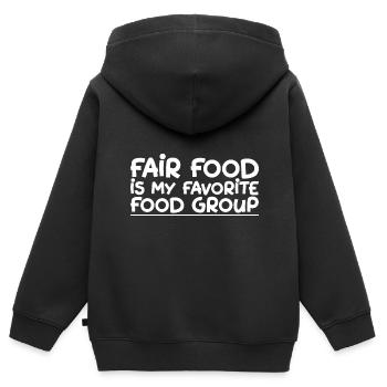 Fair Food Is My Favorite Food Group - Kinder Premium Organic Zip Hoodie - Schwarz - Hinten - AI Model Kid Male (0cm)