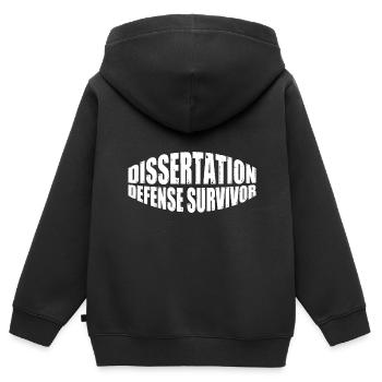 Soutenance de thèse Survivant 10 - Sweat Premium à capuche zippé enfant bio - noir - Dos - AI Model Kid Male (0cm)