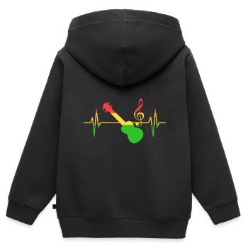 Reggae Music Pulse Musiker - Kinder Premium Organic Zip Hoodie - Schwarz - Hinten - AI Model Kid Male (0cm)
