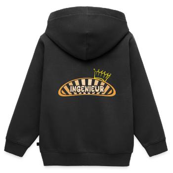 Profession Ingénieur - Sweat Premium à capuche zippé enfant bio - noir - Dos - AI Model Kid Male (0cm)