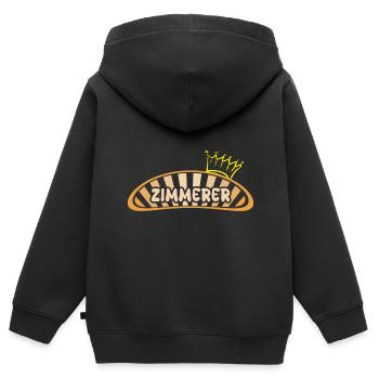 Cadeau pour menuisier - Sweat Premium à capuche zippé enfant bio - noir - Dos - AI Model Kid Male (0cm)