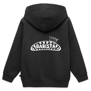 Barista - Sweat Premium à capuche zippé enfant bio - noir - Dos - AI Model Kid Male (0cm)