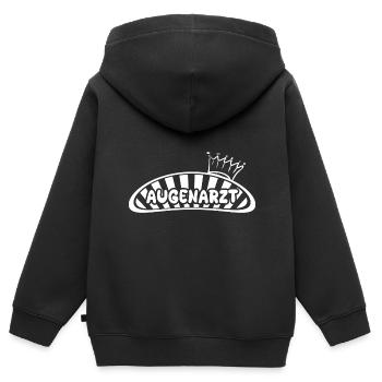 Profession Ophtalmologiste - Sweat Premium à capuche zippé enfant bio - noir - Dos - AI Model Kid Male (0cm)