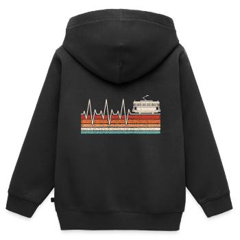 Straßenbahn Herzschlag - Kinder Premium Organic Zip Hoodie - Schwarz - Hinten - AI Model Kid Male (0cm)