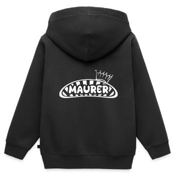 Maçon - Sweat Premium à capuche zippé enfant bio - noir - Dos - AI Model Kid Male (0cm)