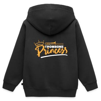 Posaune - Kinder Premium Organic Zip Hoodie - Schwarz - Hinten - AI Model Kid Male (0cm)