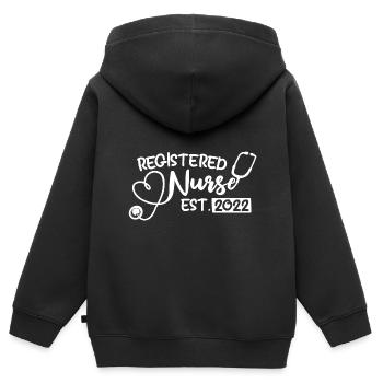 Infirmier - Sweat Premium à capuche zippé enfant bio - noir - Dos - AI Model Kid Male (0cm)