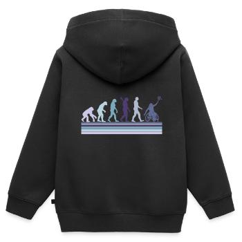 Évolution du tennis en fauteuil roulant Weelchair - Sweat Premium à capuche zippé enfant bio - noir - Dos - AI Model Kid Male (0cm)