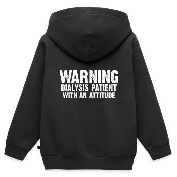 Warning Dialysis Patient With An Attitude 6 - Kinder Premium Organic Zip Hoodie - Schwarz - Hinten - AI Model Kid Male (0cm)