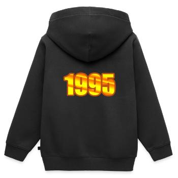 1995 - Sweat Premium à capuche zippé enfant bio - noir - Dos - AI Model Kid Male (0cm)