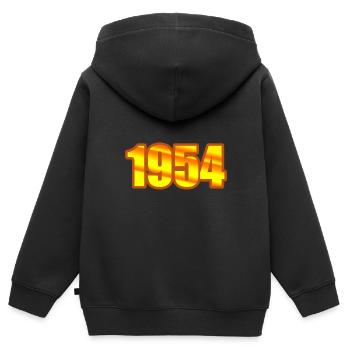 Année 1954 - Sweat Premium à capuche zippé enfant bio - noir - Dos - AI Model Kid Male (0cm)