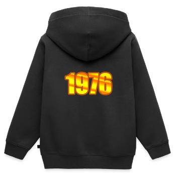 Doré 1976 - Sweat Premium à capuche zippé enfant bio - noir - Dos - AI Model Kid Male (0cm)