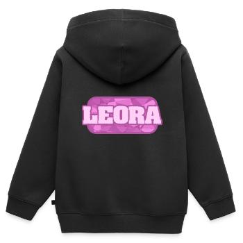 Leora als Gesundheit - Kinder Premium Organic Zip Hoodie - Schwarz - Hinten - AI Model Kid Male (0cm)