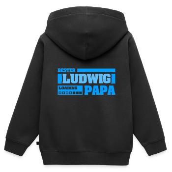 Vorname Ludwig - Kinder Premium Organic Zip Hoodie - Schwarz - Hinten - AI Model Kid Male (0cm)