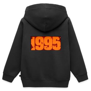 1995 - Sweat Premium à capuche zippé enfant bio - noir - Dos - AI Model Kid Male (0cm)