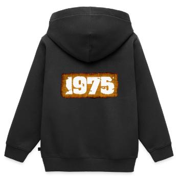 1975 - Kinder Premium Organic Zip Hoodie - Schwarz - Hinten - AI Model Kid Male (0cm)