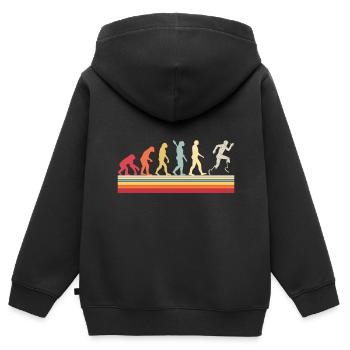Évolution du Para Running - Sweat Premium à capuche zippé enfant bio - noir - Dos - AI Model Kid Male (0cm)