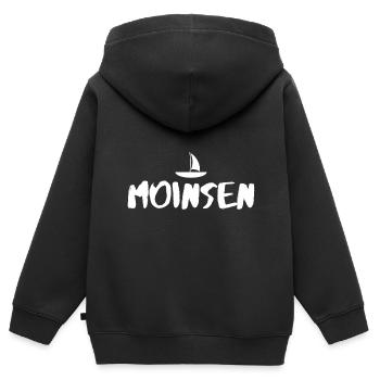 Oldenburg Oldenburger Norden Norddeutschland Moin - Kinder Premium Organic Zip Hoodie - Schwarz - Hinten - AI Model Kid Male (0cm)