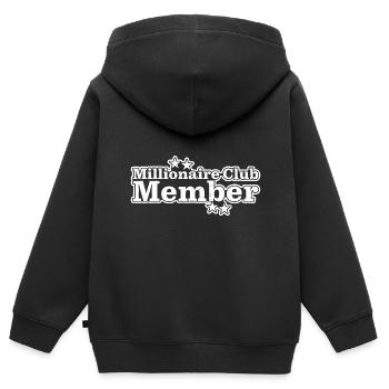 Millionaire Club Member 14 - Kinder Premium Organic Zip Hoodie - Schwarz - Hinten - AI Model Kid Male (0cm)