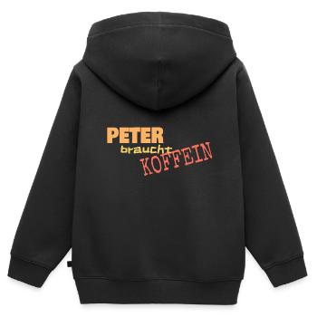Peter - Kinder Premium Organic Zip Hoodie - Schwarz - Hinten - AI Model Kid Male (0cm)
