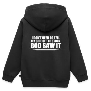 Je n’ai pas besoin de raconter ma version de l’histoire 12 - Sweat Premium à capuche zippé enfant bio - noir - Dos - AI Model Kid Male (0cm)
