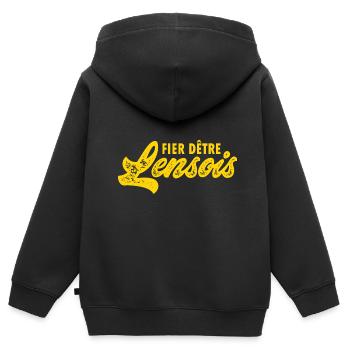 Lens lensois supporer football lens - Sweat Premium à capuche zippé enfant bio - noir - Dos - AI Model Kid Male (0cm)