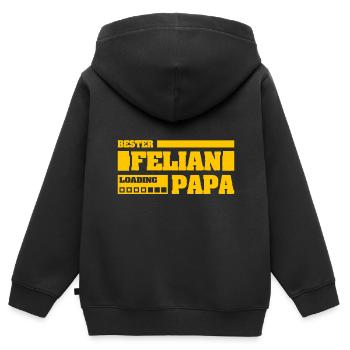 Geburt Felian - Kinder Premium Organic Zip Hoodie - Schwarz - Hinten - AI Model Kid Male (0cm)