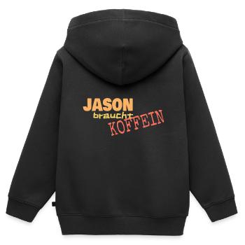 Spruch für Jason Vorname Mann - Kinder Premium Organic Zip Hoodie - Schwarz - Hinten - AI Model Kid Male (0cm)