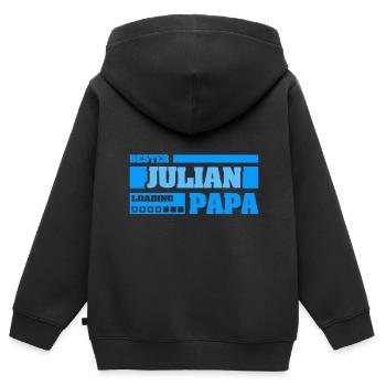Vorname Julian - Kinder Premium Organic Zip Hoodie - Schwarz - Hinten - AI Model Kid Male (0cm)