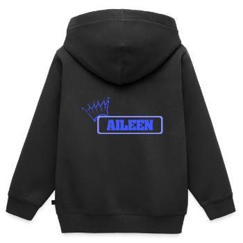 Schwester Aileen - Kinder Premium Organic Zip Hoodie - Schwarz - Hinten - AI Model Kid Male (0cm)
