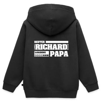 Vorname Richard - Kinder Premium Organic Zip Hoodie - Schwarz - Hinten - AI Model Kid Male (0cm)
