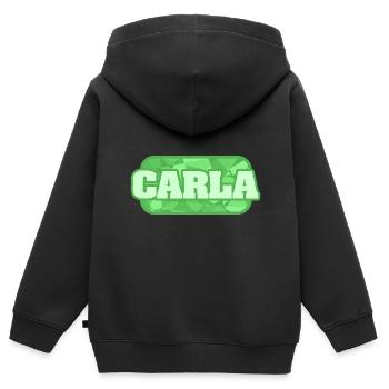 Gesundheit Carla - Kinder Premium Organic Zip Hoodie - Schwarz - Hinten - AI Model Kid Male (0cm)