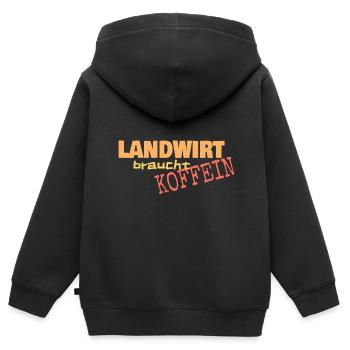 Job Landwirt - Kinder Premium Organic Zip Hoodie - Schwarz - Hinten - AI Model Kid Male (0cm)