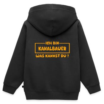 Gift for canal builders - Kids Premium Organic Zip-up Hoodie - black - Back - AI Model Kid Male (0cm)