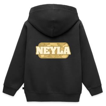 Gesundheit Neyla - Kinder Premium Organic Zip Hoodie - Schwarz - Hinten - AI Model Kid Male (0cm)
