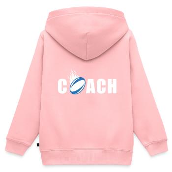 Trainer der Rugby-Mannschaft - Kinder Premium Organic Zip Hoodie - Rosa - Hinten - AI Model Kid Female (0cm)