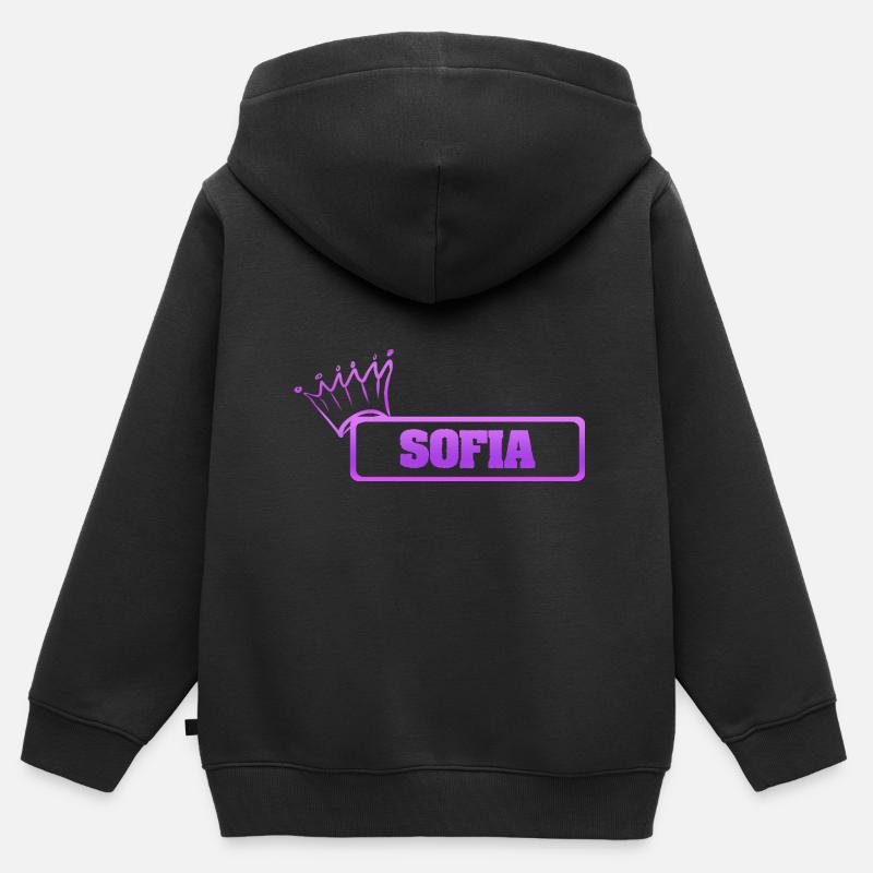 Gift for Sofia - Kids Premium Organic Zip-up Hoodie - black