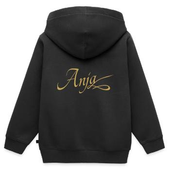 Vorname von Anja - Kinder Premium Organic Zip Hoodie - Schwarz - Hinten - AI Model Kid Male (0cm)