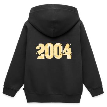 2004 - Kinder Premium Organic Zip Hoodie - Schwarz - Hinten - AI Model Kid Male (0cm)