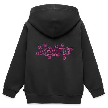 First name for Agatha Agatha Name - Kids Premium Organic Zip-up Hoodie - black - Back - AI Model Kid Male (0cm)