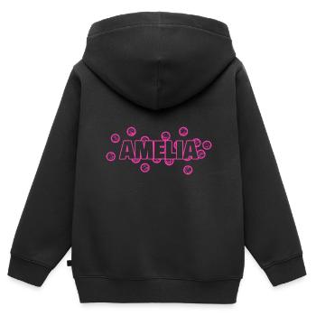 Vorname Amelia - Kinder Premium Organic Zip Hoodie - Schwarz - Hinten - AI Model Kid Male (0cm)