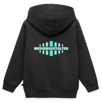 Geschenk für Mediengestalter - Kinder Premium Organic Zip Hoodie - Schwarz - Hinten - AI Model Kid Male (0cm)
