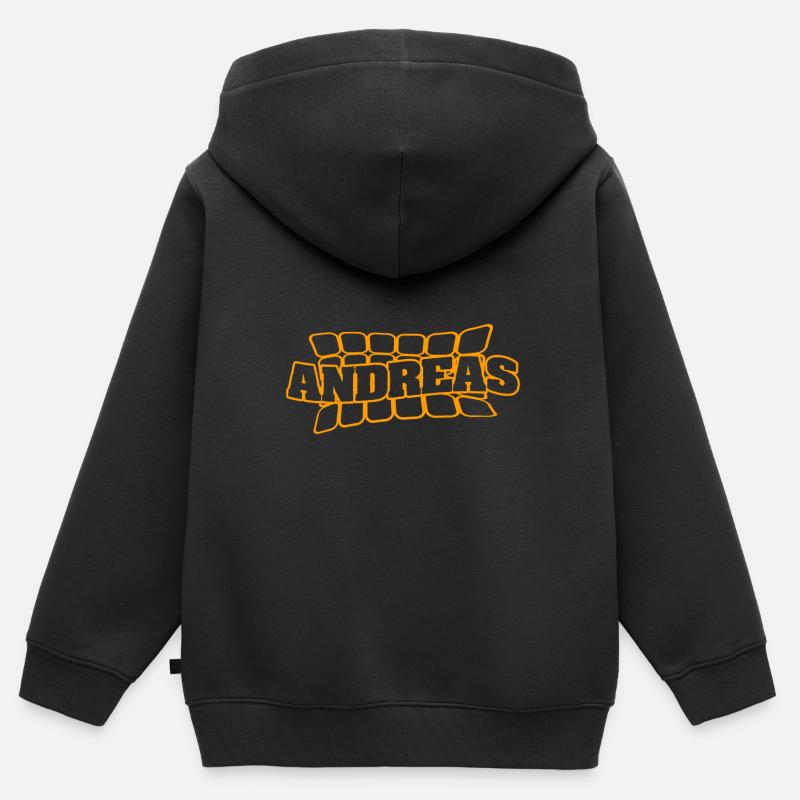 Le nom d’Andreas - Sweat Premium à capuche zippé enfant bio - noir