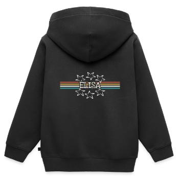Elisa comme prénom de femme - Sweat Premium à capuche zippé enfant bio - noir - Dos - AI Model Kid Male (0cm)