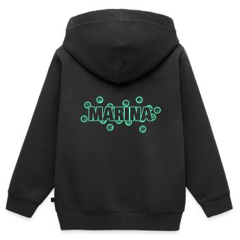 Marina aussi drôle - Sweat Premium à capuche zippé enfant bio - noir - Dos - AI Model Kid Male (0cm)